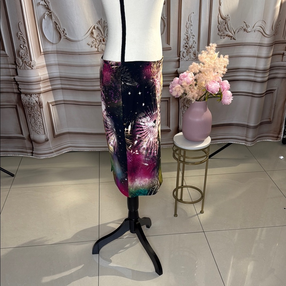 Roberto Cavalli Pink and Blue Cocktail Pencil Skirt - Picture 3 of 5